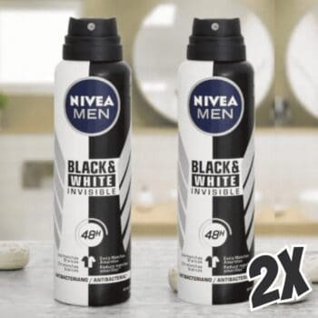 Kit NIVEA Desodorante Aerosol Men Black&White Invisible - 2 unidades