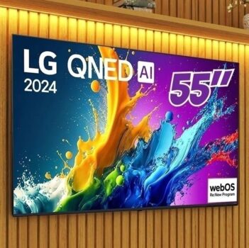Smart TV 55" 4K QNED LG 55QNED80TSA WebOS 24 Processador α5 Ger7 Wi-Fi Bluetooth com Alexa e Chromecast 3 HDMI 2 USB