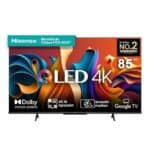 Smart TV 85" Hisense Ultra HD 4K QLED, Google TV com HDR10+, Dolby Atmos, Modo Esporte, Modo Jogo e Compatível com Alexa - 85A53HUA