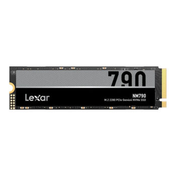SSD Lexar NM790, 1TB, M.2 2280, PCIe NVMe, Leitura 7400 MB/s, Gravação 6500 MB/s, Preto e Cinza - LNM790X001T-RNNNU