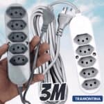 Tramontina Extensão Múltipla 5 Tomadas 2P+T 10 A 250 V 3 m