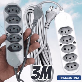 Tramontina Extensão Múltipla 5 Tomadas 2P+T 10 A 250 V 3 m