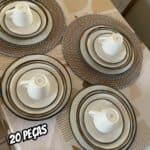 Aparelho de Jantar 20 peças Tramontina Canyon em Porcelana – Marmorizada