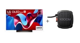 Combo LG Smart TV OLED evo AI C4 4K 55 polegadas 2024 + Caixa de som Bluetooth XBOOM XG2T Bluetooth à prova d'água