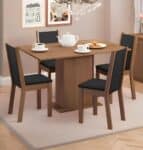 Conjunto Sala de Jantar Madesa Talita Mesa Tampo de Madeira com 4 Cadeiras - Marrom