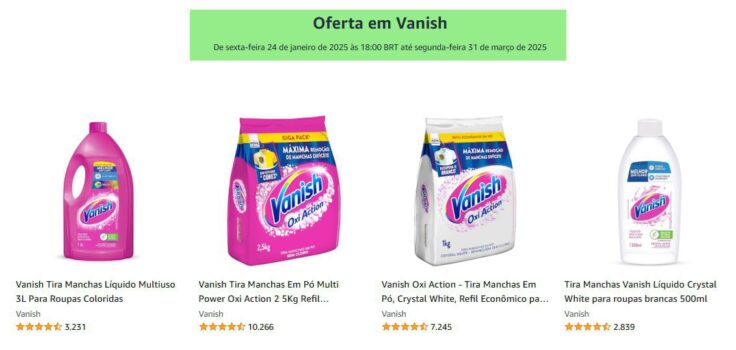 Cupom 30% OFF em produtos Vanish - Amazon