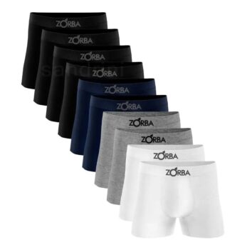 Kit 10 Cuecas Boxer Masculina Zorba Algodão Sem Costura Adulto