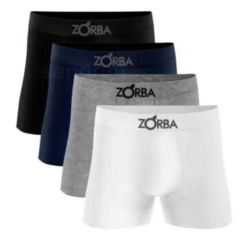 Kit 4 Cuecas Boxer Masculino Zorba Algodão Sem Costura Original