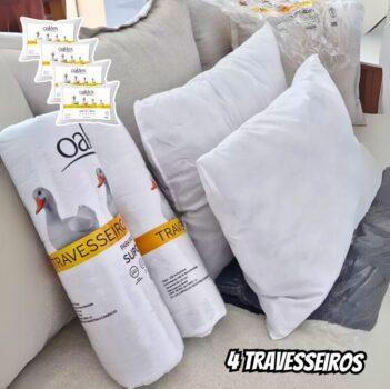 Kit 4 Travesseiros 50x70 Toque De Pluma Médio Antialérgico