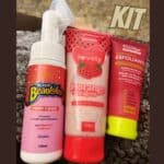 Kit Cuidados Faciais e Corporais Sabor Morango SkinCare Face Beautiful Lançamento