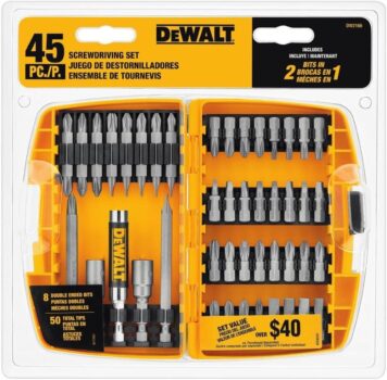 Kit de chaves de fenda DEWALT DW2166, com estojo, cinza/prata, 45 peças