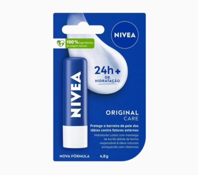 NIVEA Hidratante Labial Original Care - Com Manteiga de Karité & Pantenol, hidrata por 12 horas oferecendo proteção e cuidados intensivos aos seus lábios - 4,8g