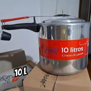 Panela De Pressão De 10 Litros Segura Alumínio Segura 70 Kpa Cor Prateado