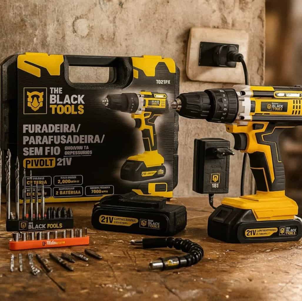 Parafusadeira Furadeira De Impacto The Black Tools Profissional TB-21PX ...