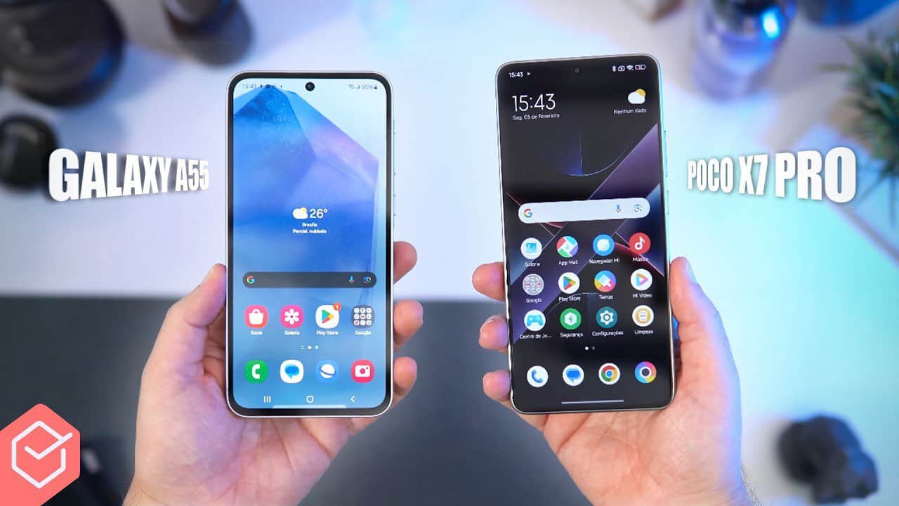 Poco X7 Pro vs Samsung Galaxy A55: Qual o Melhor em 2025? Poco X7 Pro vs Samsung Galaxy A55: Qual o Melhor em 2025?