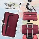 Sacola Bolsa Mala De Viagem Havana Tamanho Único de Poliéster com 2 Rodas fixas e Pés de Apoio Removível, Vinho, Santino - ORS193U