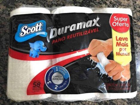 Scott Duramax Pano Reutilizável em Rolo, Branco, 174 Folhas (3 Unidades de 58 Folhas)
