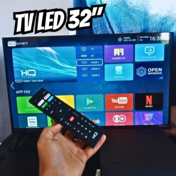 Smart TV HQ 32" HD tela sem bordas Androind 12 design slim HQS32NKHM