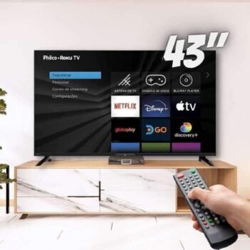 Smart TV Philco 43” Roku Led Dolby Áudio Space Gray PTV43VA4REGB – Bivolt