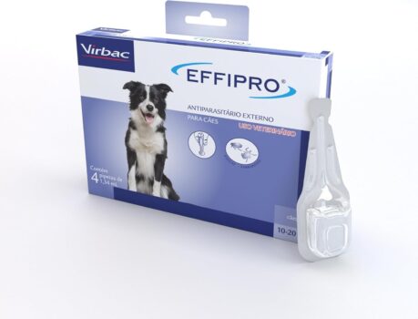 Virbac Effipro Antipulgas e Carrapatos para Cães de 10Kg - 20 Kg C/ 4 Pipeta