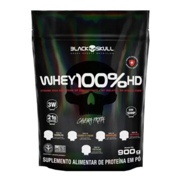 Whey 100% Hd Refil 900g Black Skull Sabor Pistache