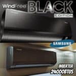 Ar-condicionado Split Inverter Samsung WindFree Black Edition Sem Vento 24.000 BTUs Quente e Frio AR24CSECABTNAZ 220V Kit