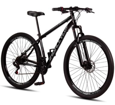 Bicicleta Aro 29 Aço Carbono Highlevel Freios a Disco Suspensão 21 marchas - Highlevel Bikes