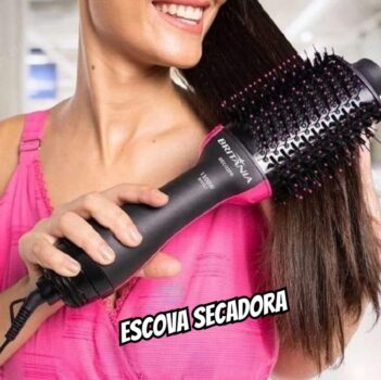 Britânia Escova Secadora Bec02pr Bivolt 4 Em 1 1300w Cor Preto e Rosa 127V 220V