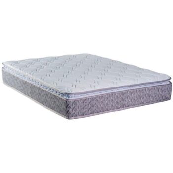 Colchão de Casal Luckspuma Valência Comfort com Molas Ensacadas e Pillow Top 28x138x188cm - Cinza Rústico/Branco