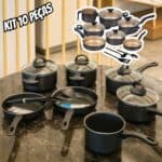 Conjunto Panelas Antiaderente 10 Peças Teflon Várias Cores