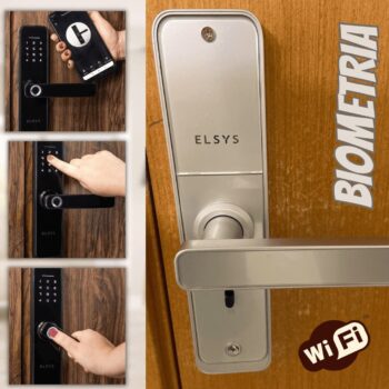 Fechadura Digital de Embutir Wi-Fi com Biometria, Elsys, ESF-DE4000B, Prata - Abertura via Biometria, Senha Numérica e Aplicativo