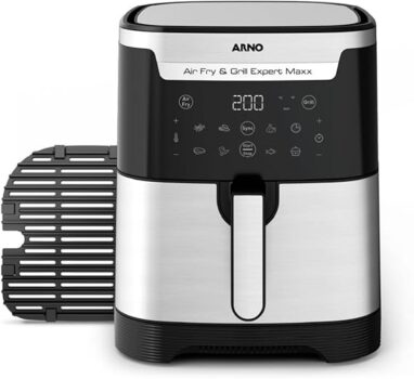 Fritadeira sem Óleo e Grill Arno Airfry & Grill Expert Maxx Digital 6,5L AFD6, 1680W, 8 Programas, Divisória e Função SYNC, 2 em 1 para Fritar e Grelhar, 110V
