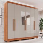 Guarda-roupa Casal com Espelho 6 Portas 2 Gavetas França - Espresso Móveis