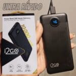I2GO, Carregador Portátil (Power Bank) Ultra Rápido 10000mAh, Power Delivery 20W, 2 Saídas USB + 1 Saída/Entrada USB-C, Preto, i2GO PRO