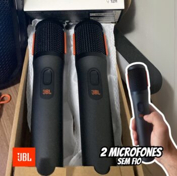 JBL, Par de Microfone Sem Fio, JBL PartyBox Wireless Mic - Preto