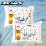 Kit 2 Travesseiros Macios Brancos Casa Laura Enxovais Pluma De Ganso Sintético Premium Hipoalergênico Eco Sustentavel Alto Confortável