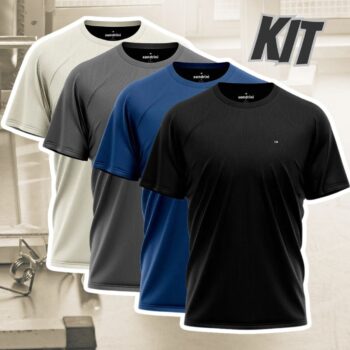 Kit 4 Camiseta Dry-fit Sandrini Masculina Academia Caminhada