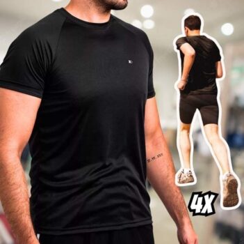 Kit 4 Camiseta Dry-fit Sandrini Masculina Academia Caminhada