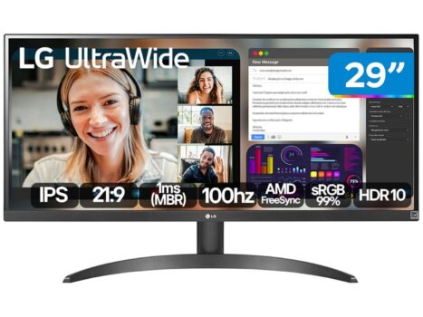 Monitor LG 29" Full HD 100Hz 1ms 29WQ500B-B IPS LED HDMI DisplayPort