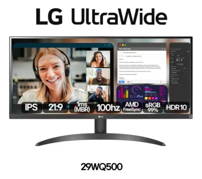 Monitor LG com tela de 29" 100Hz 127/220V e resolução Full HD 29WQ500-B