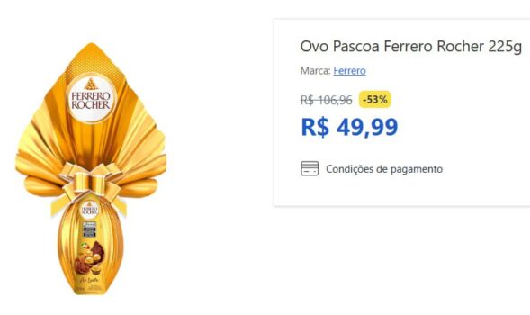 Ovo Pascoa Ferrero Rocher 225g