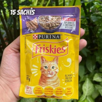 Pack Nestlé Purina Friskies Ração Úmida Para Gatos Adultos Carne Ao Molho - Com 15 Sachês 85g