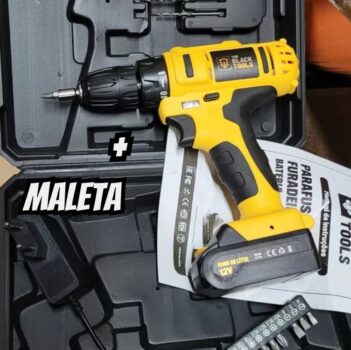 Parafusadeira Furadeira Sem Fio The Black Tools Bateria 12v Cor Amarelo e Preto Frequência 60 110V/220V