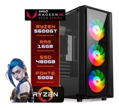 Pc Gamer Ryzen 5 5600gt 16gb Ram Ssd 480gb