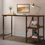Promotop: As melhores Promoções,cupons e descontos! Escrivaninha Mesa Office Estudo Estilo Industrial Cor Preto Imbuia 1,10m KLM