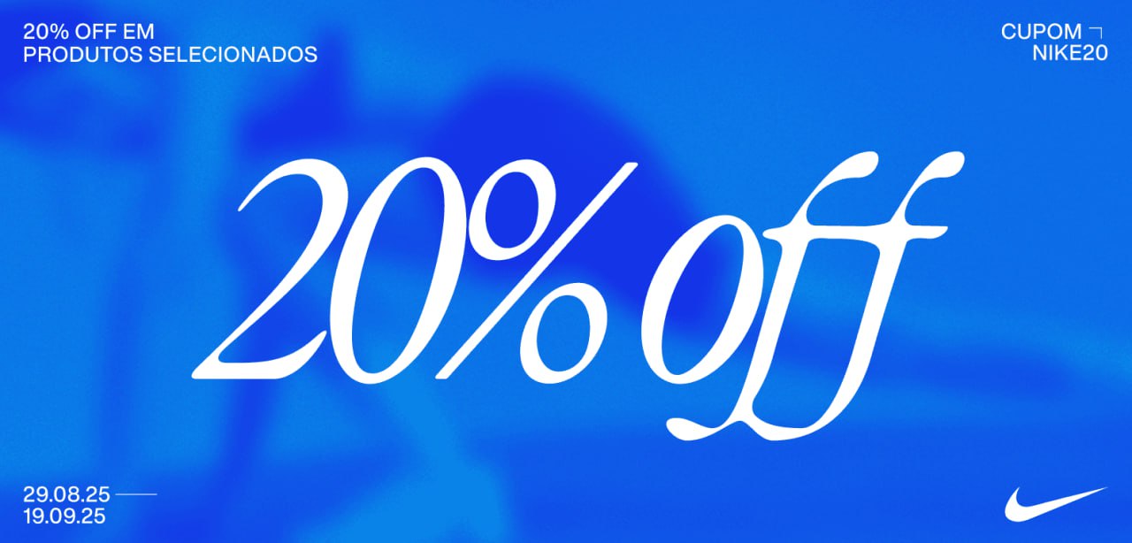Cupom Nike 20% OFF em Produtos Selecionados