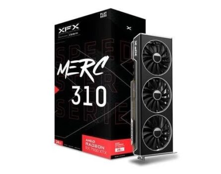 Placa de Vídeo RX 7900XTX BLACK Gaming 24G XFX Speedster MERC310 AMD Radeon, 24GB DDR6, 3 FAN - RX-79XMERCB9