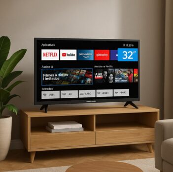 Smart TV 32” HD LED Britânia BTV32D10N5SKH - Wi-Fi 2 HDMI 2 USB