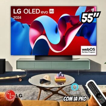 Smart TV 55 Polegadas LG OLED 4K Evo, 4 HDMI, 3 USB, ThinQ AI, Alexa - OLED55c4