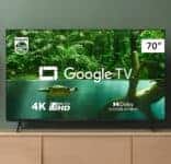Smart TV Philips 70″ Google TV 4k Ultra HD, Wi-Fi, HDMI, Dolby Vision/Atmos – 70PUG7408